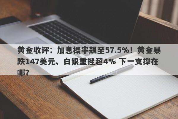 黄金收评：加息概率飙至57.5%！黄金暴跌147美元、白银重挫超4% 下一支撑在哪？