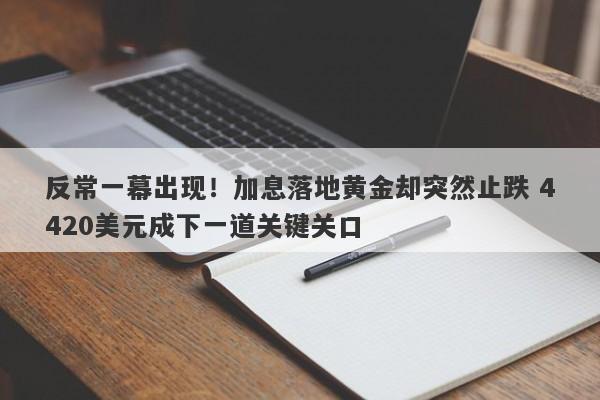 反常一幕出现！加息落地黄金却突然止跌 4420美元成下一道关键关口