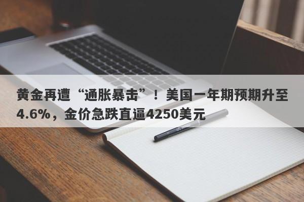 黄金再遭“通胀暴击”！美国一年期预期升至4.6%，金价急跌直逼4250美元